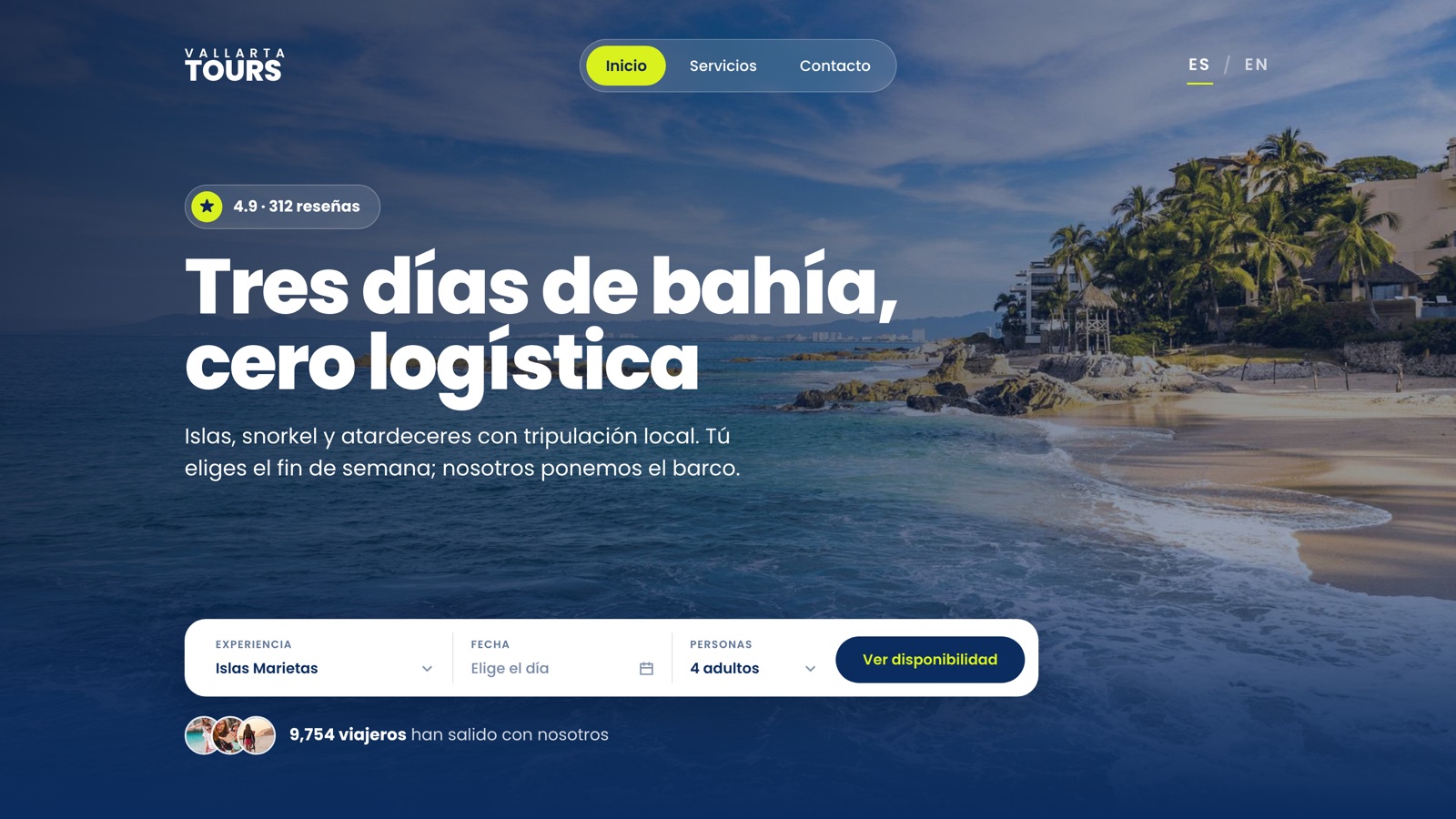 Captura del sitio de Vallarta TOURS
